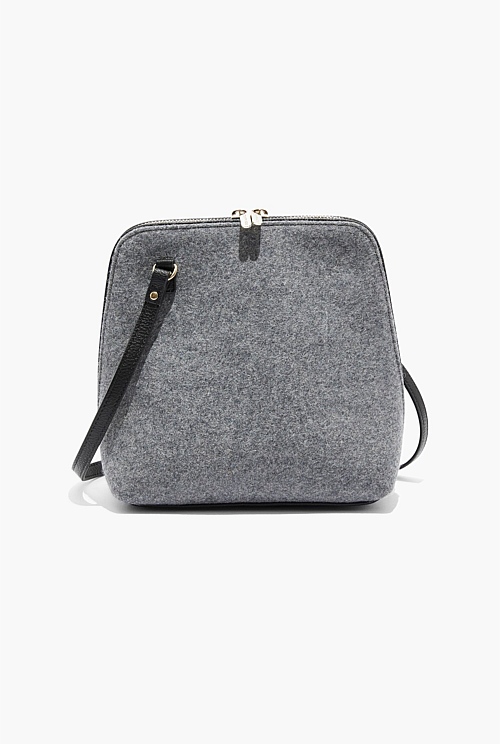 Charcoal Felt Crossbody Bag Bags Country Road