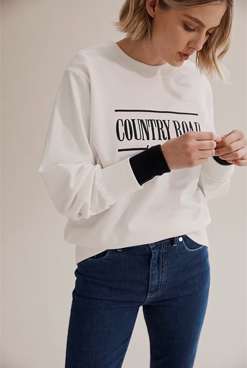 White Verified Australian Cotton Heritage Sweat Sweats Country