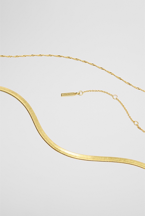 Layered Herringbone Chain – Authentic Glam