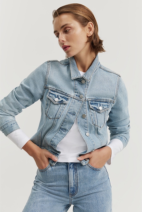 Pockets For Women - AllSaints Piper Diamante Crystal Denim Jacket