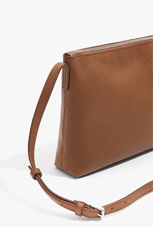 Tan leather cheap crossbody handbag