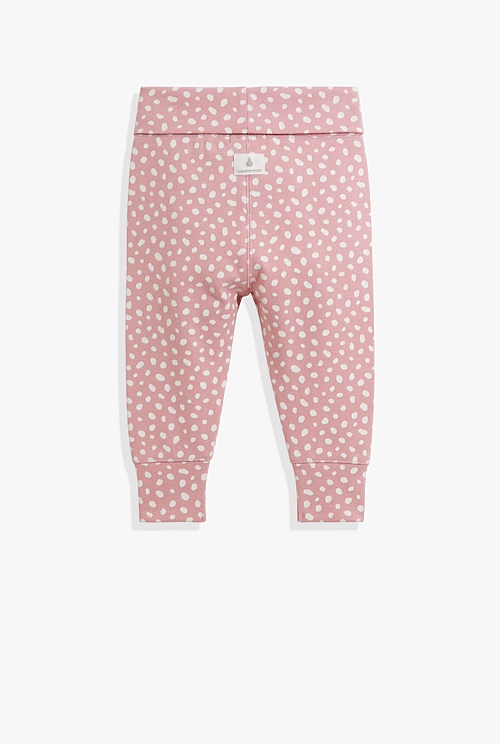 Country Road Organically Grown Cotton Fold-over Soft Pant Pink