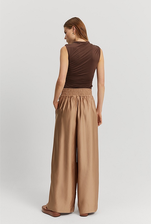 Nougat Multi-Channel Palazzo Pant - Pants | Country Road