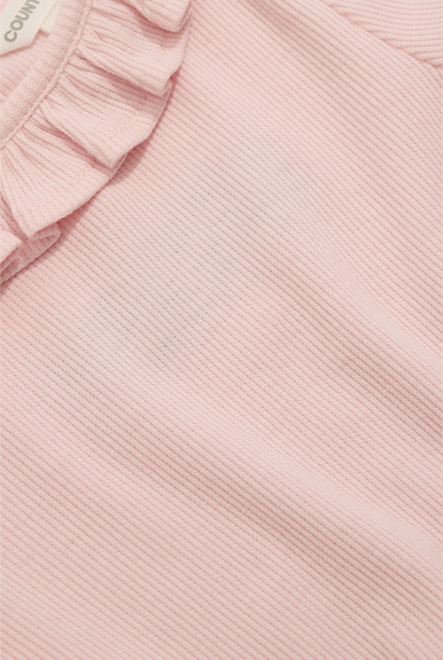 Mineral Pink Recycled Polyester Blend Soft Frill T-Shirt - T-Shirts | Country  Road