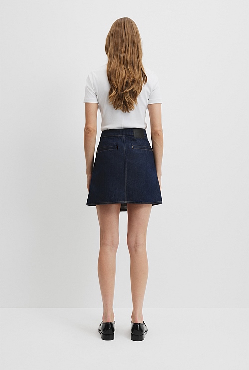 Mini skirt denim wrap skirt best sale