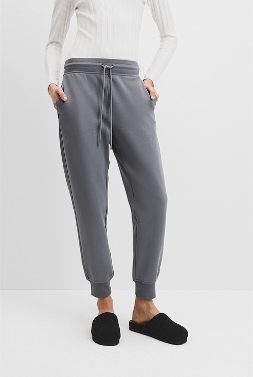 Australian Cotton Rib Cuff Track Pant