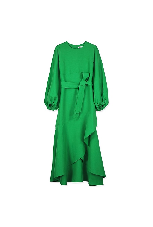 Country road frill sleeve linen clearance dress