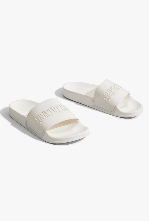 White Country Road Slide Sandals Thongs Country Road